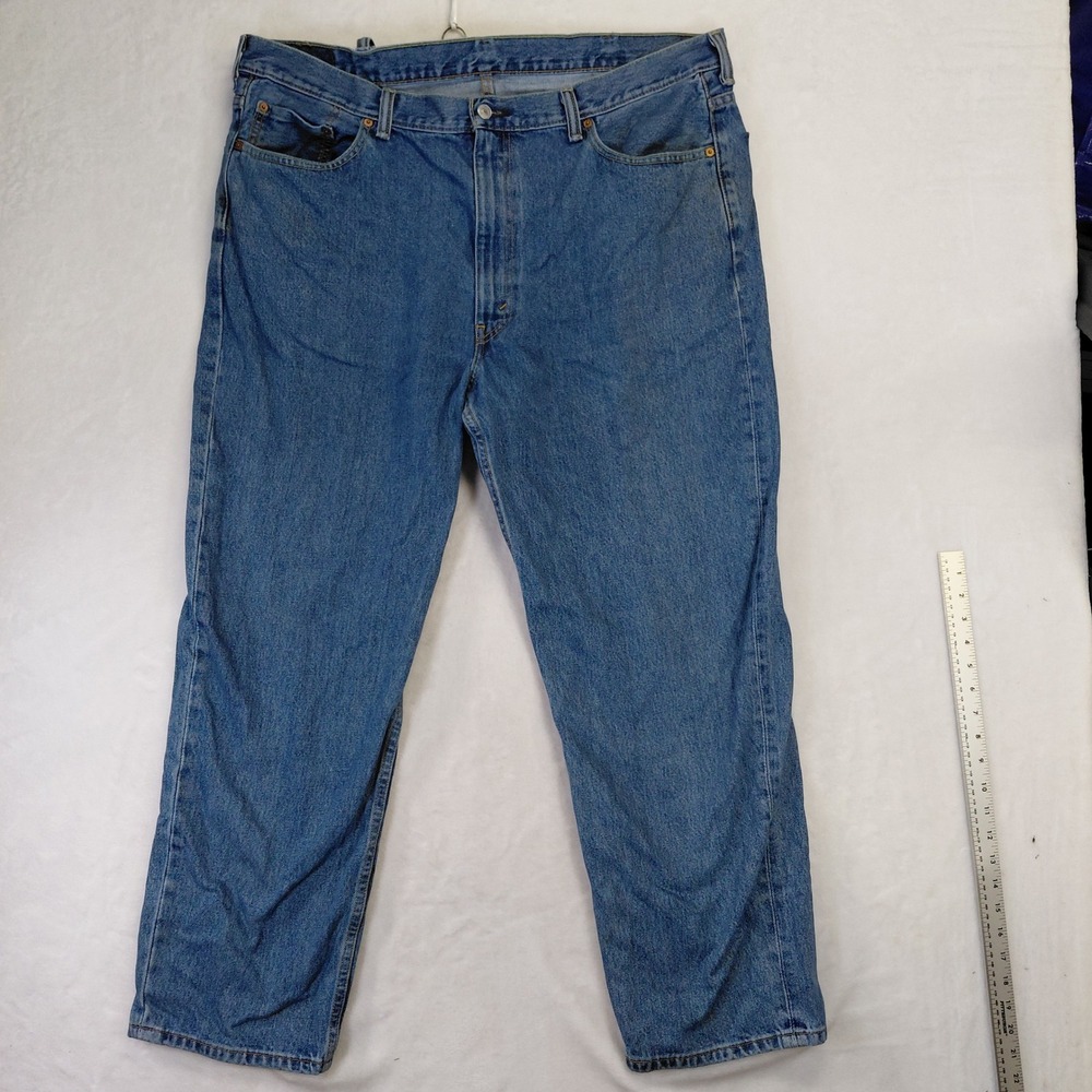 Levis 550 Mens Relaxed Fit Tapered Leg Medium Wash Blue Denim Jeans 42x30 00550